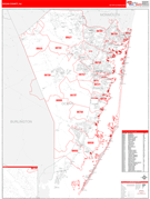 Ocean County, NJ Digital Map Red Line Style