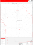 Ochiltree County, TX Digital Map Red Line Style