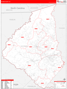 Oconee County, SC Digital Map Red Line Style