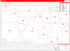 Ogle County, IL Digital Map Red Line Style