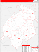 Ohio County, KY Digital Map Red Line Style