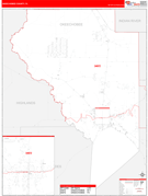Okeechobee County, FL Digital Map Red Line Style