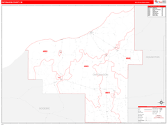 Ontonagon County, MI Digital Map Red Line Style