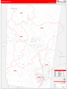 Orange County, NC Digital Map Red Line Style