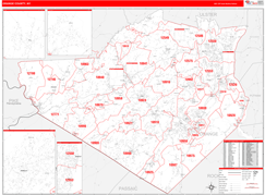 Orange County, NY Digital Map Red Line Style