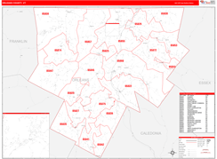 Orleans County, VT Digital Map Red Line Style