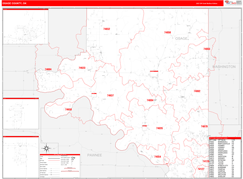 Osage County, OK Digital Map Red Line Style