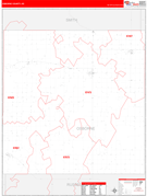 Osborne County, KS Digital Map Red Line Style