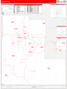 Otero County, NM Digital Map Red Line Style