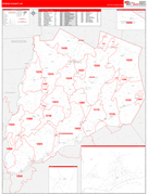 Otsego County, NY Digital Map Red Line Style