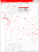 Ottawa County, MI Digital Map Red Line Style