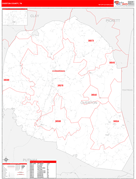 Overton County, TN Digital Map Red Line Style