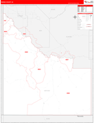 Owyhee County, ID Digital Map Red Line Style