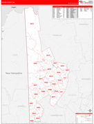 Oxford County, ME Digital Map Red Line Style