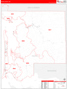 Pacific County, WA Digital Map Red Line Style