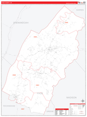Page County, VA Digital Map Red Line Style