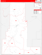 Park County, MT Digital Map Red Line Style