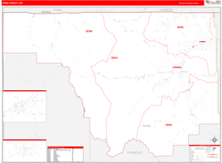 Park County, WY Digital Map Red Line Style