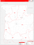 Parke County, IN Digital Map Red Line Style