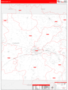 Parker County, TX Digital Map Red Line Style