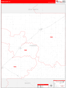 Parmer County, TX Digital Map Red Line Style