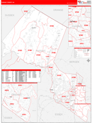 Passaic County, NJ Digital Map Red Line Style