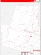 Paulding County, GA Digital Map Red Line Style