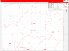 Paulding County, OH Digital Map Red Line Style