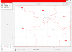 Pawnee County, NE Digital Map Red Line Style