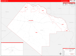 Pecos County, TX Digital Map Red Line Style