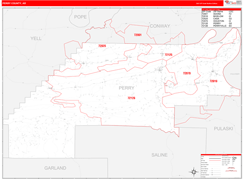 Perry County, AR Digital Map Red Line Style