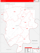 Perry County, IN Digital Map Red Line Style