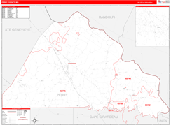 Perry County, MO Digital Map Red Line Style