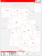 Perry County, OH Digital Map Red Line Style