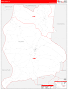 Perry County, TN Digital Map Red Line Style