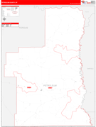 Petroleum County, MT Digital Map Red Line Style