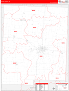 Pettis County, MO Digital Map Red Line Style