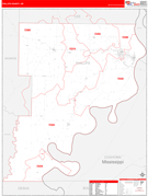 Phillips County, AR Digital Map Red Line Style