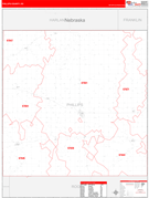 Phillips County, KS Digital Map Red Line Style