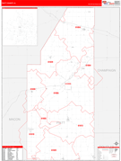 Piatt County, IL Digital Map Red Line Style