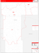 Pierce County, ND Digital Map Red Line Style