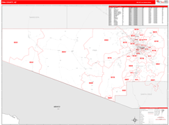 Pima County, AZ Digital Map Red Line Style