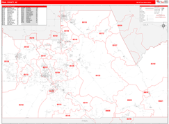 Pinal County, AZ Digital Map Red Line Style