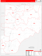 Pine County, MN Digital Map Red Line Style