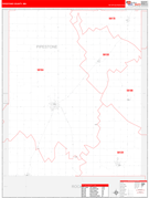 Pipestone County, MN Digital Map Red Line Style
