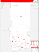 Piscataquis County, ME Digital Map Red Line Style