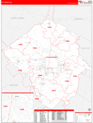 Pitt County, NC Digital Map Red Line Style