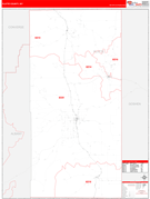 Platte County, WY Digital Map Red Line Style