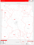 Polk County, MO Digital Map Red Line Style