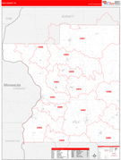 Polk County, WI Digital Map Red Line Style